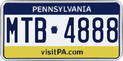 PA license plate MTB4888