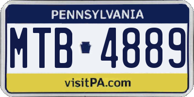 PA license plate MTB4889