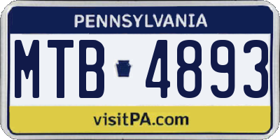 PA license plate MTB4893