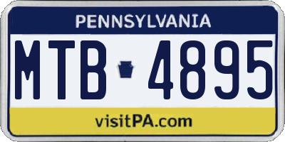 PA license plate MTB4895