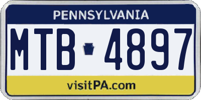 PA license plate MTB4897