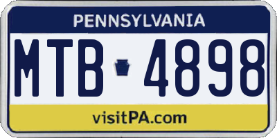 PA license plate MTB4898