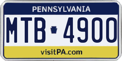 PA license plate MTB4900