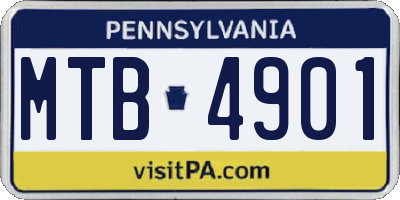 PA license plate MTB4901