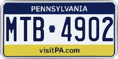 PA license plate MTB4902