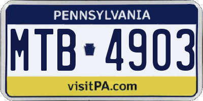 PA license plate MTB4903