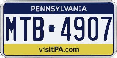 PA license plate MTB4907