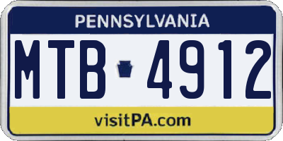 PA license plate MTB4912