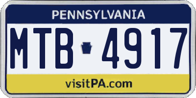 PA license plate MTB4917