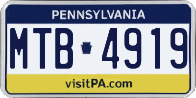 PA license plate MTB4919
