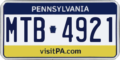 PA license plate MTB4921