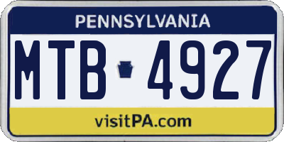 PA license plate MTB4927