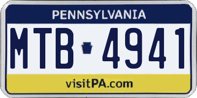 PA license plate MTB4941