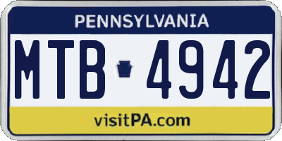 PA license plate MTB4942