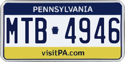 PA license plate MTB4946
