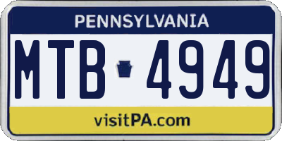 PA license plate MTB4949