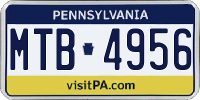 PA license plate MTB4956