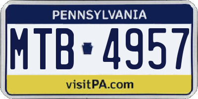 PA license plate MTB4957