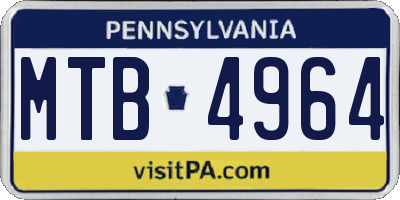 PA license plate MTB4964