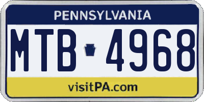 PA license plate MTB4968