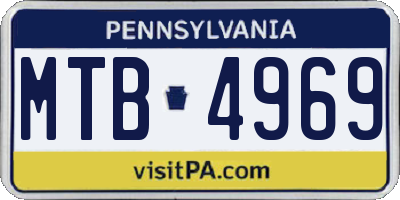 PA license plate MTB4969