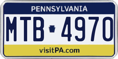 PA license plate MTB4970