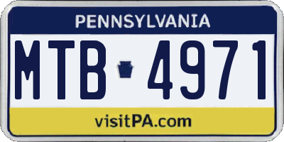 PA license plate MTB4971