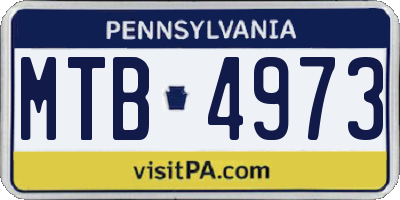 PA license plate MTB4973