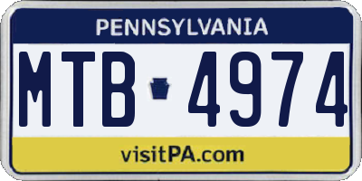 PA license plate MTB4974
