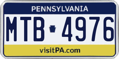 PA license plate MTB4976