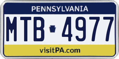 PA license plate MTB4977