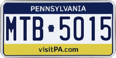 PA license plate MTB5015