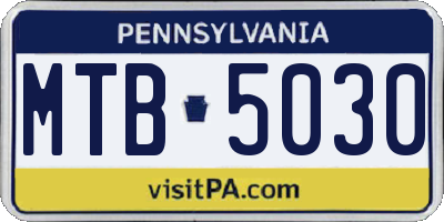 PA license plate MTB5030