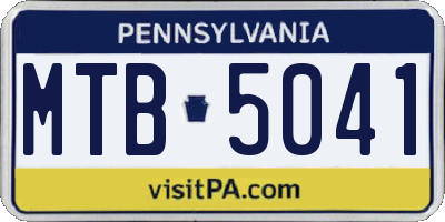 PA license plate MTB5041