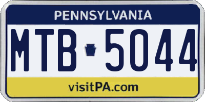 PA license plate MTB5044