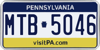 PA license plate MTB5046