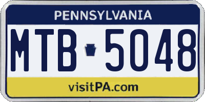 PA license plate MTB5048