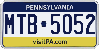 PA license plate MTB5052
