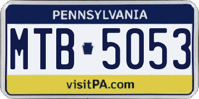 PA license plate MTB5053