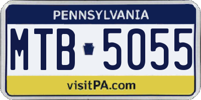 PA license plate MTB5055