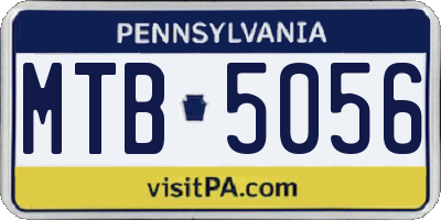 PA license plate MTB5056