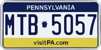PA license plate MTB5057