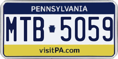 PA license plate MTB5059