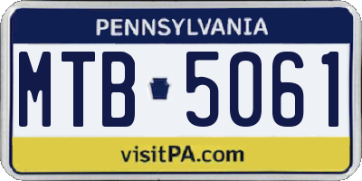 PA license plate MTB5061
