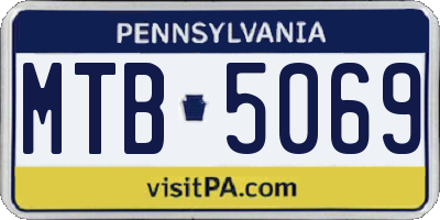 PA license plate MTB5069