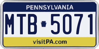 PA license plate MTB5071