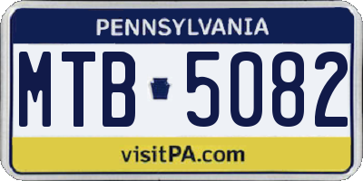 PA license plate MTB5082