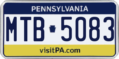 PA license plate MTB5083