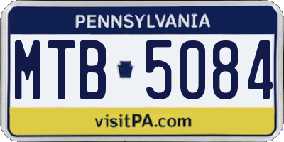 PA license plate MTB5084
