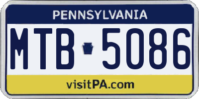 PA license plate MTB5086
